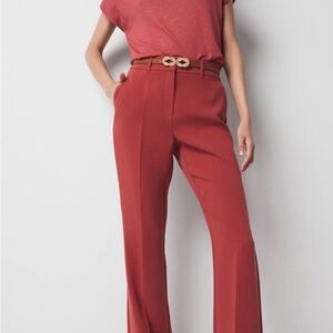 White House Black Market Burnt Orange Wide Leg Pants